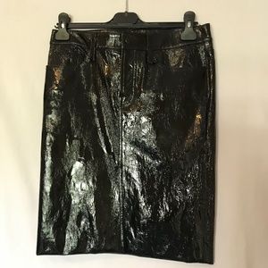 Black Tamara Mellon patent leather skirt